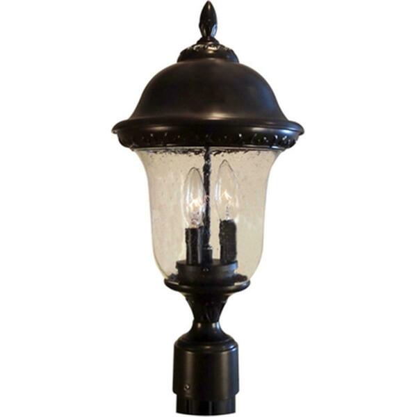 Special Lite Products Glenn Aire Medium Post Mount With Alabaster Glass, Oil Rubbed Bronze F-2990-ORB-AB